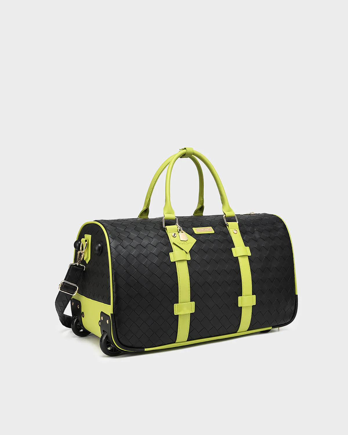 Bodega Traveler Rolling Duffle in Black & Slyme - Image 3