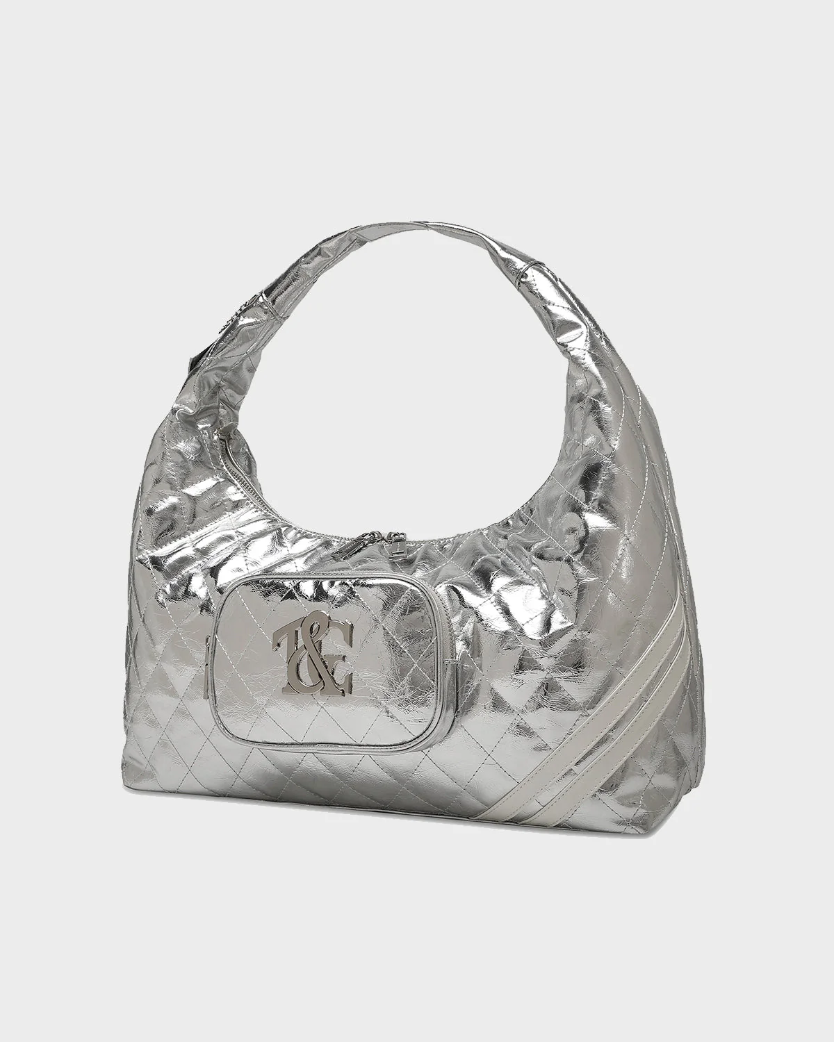 Diamond Chic Tote Bag in Silver - Image 5