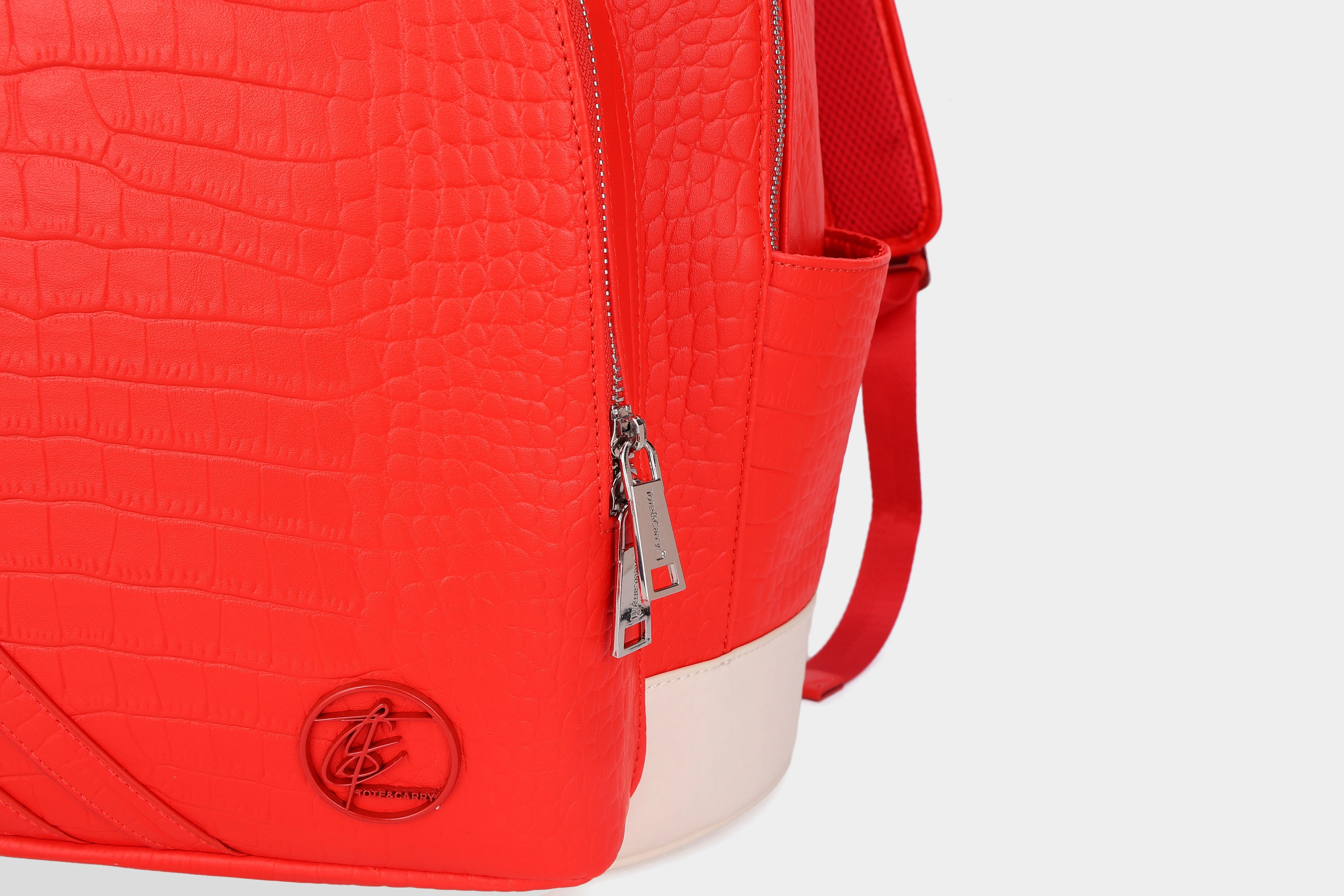 Leather Classic Backpack in Red - Image 9