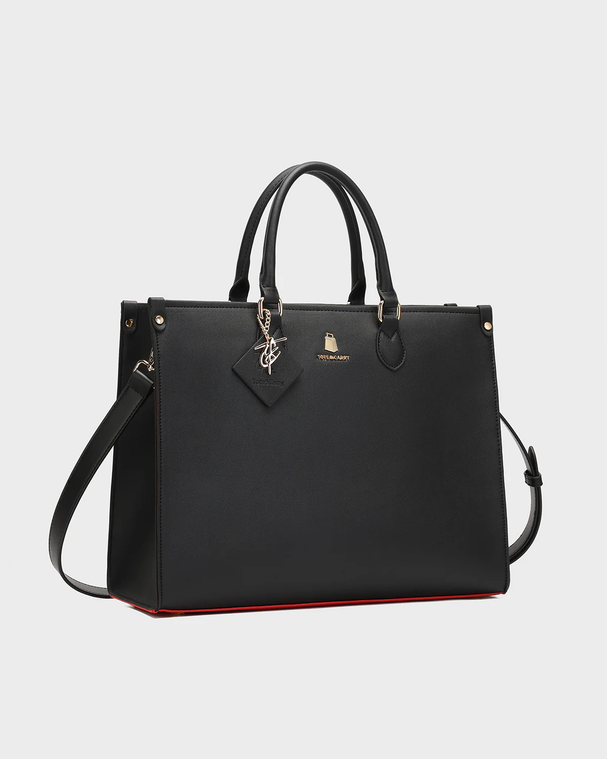 Lisse Mini Tote Bag in Black & Red - Image 14