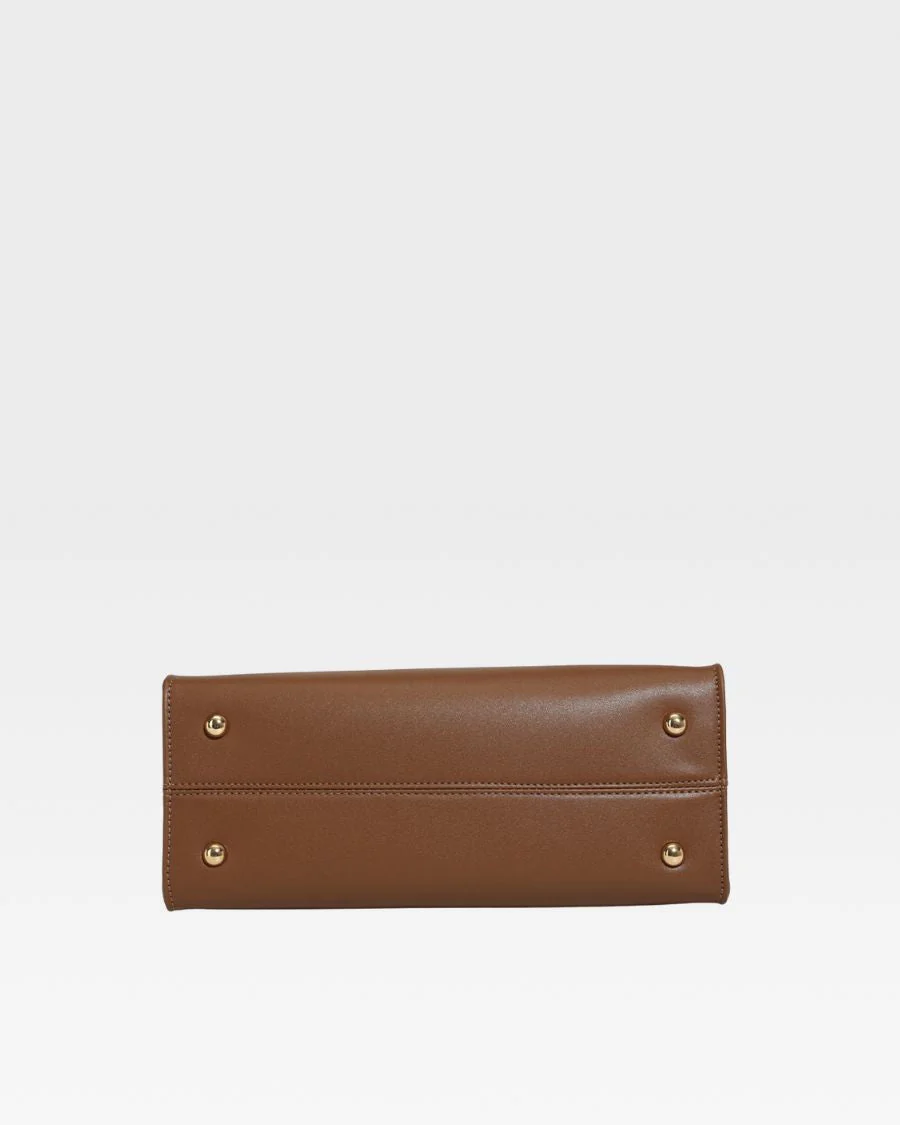 Lisse Mini Tote Bag in Coffee - Image 9