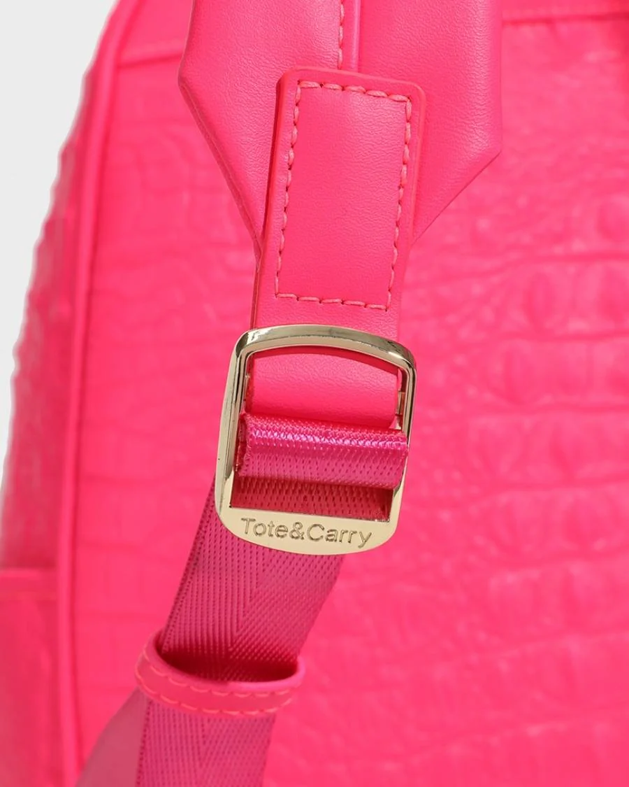 Statement Commuter Backpack in Neon Pink - Image 9
