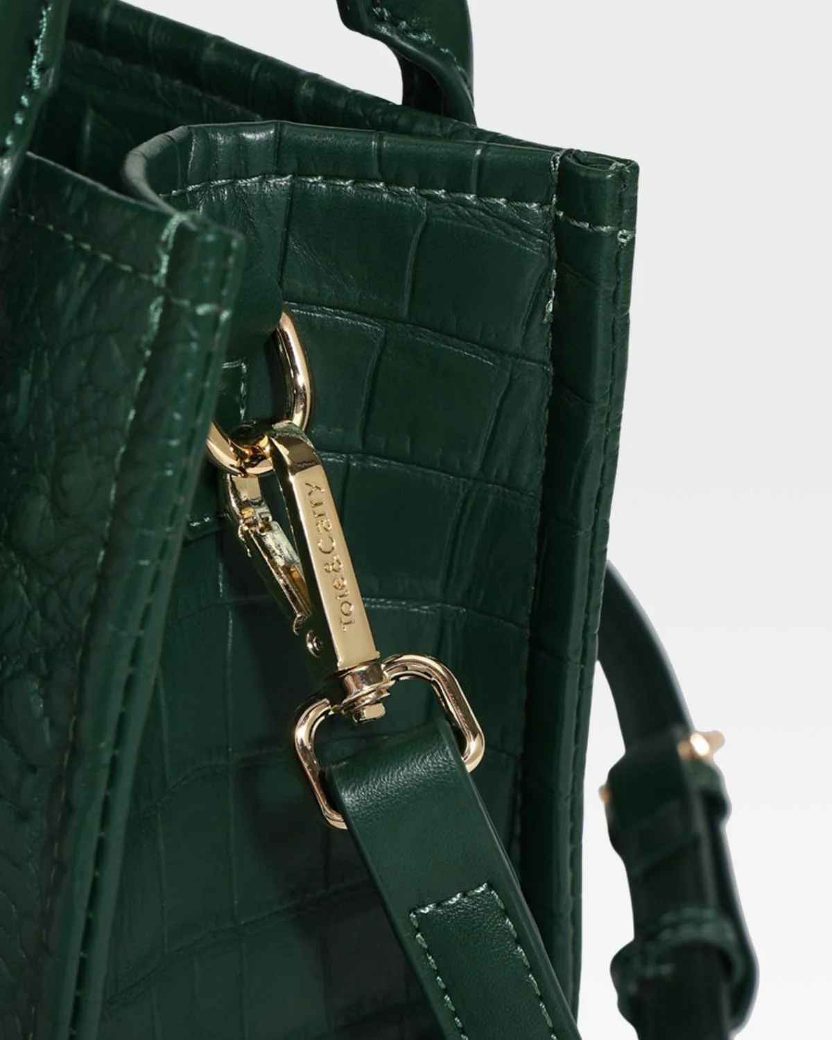 Statement Mini Tote Bag in Emerald Green - Image 8