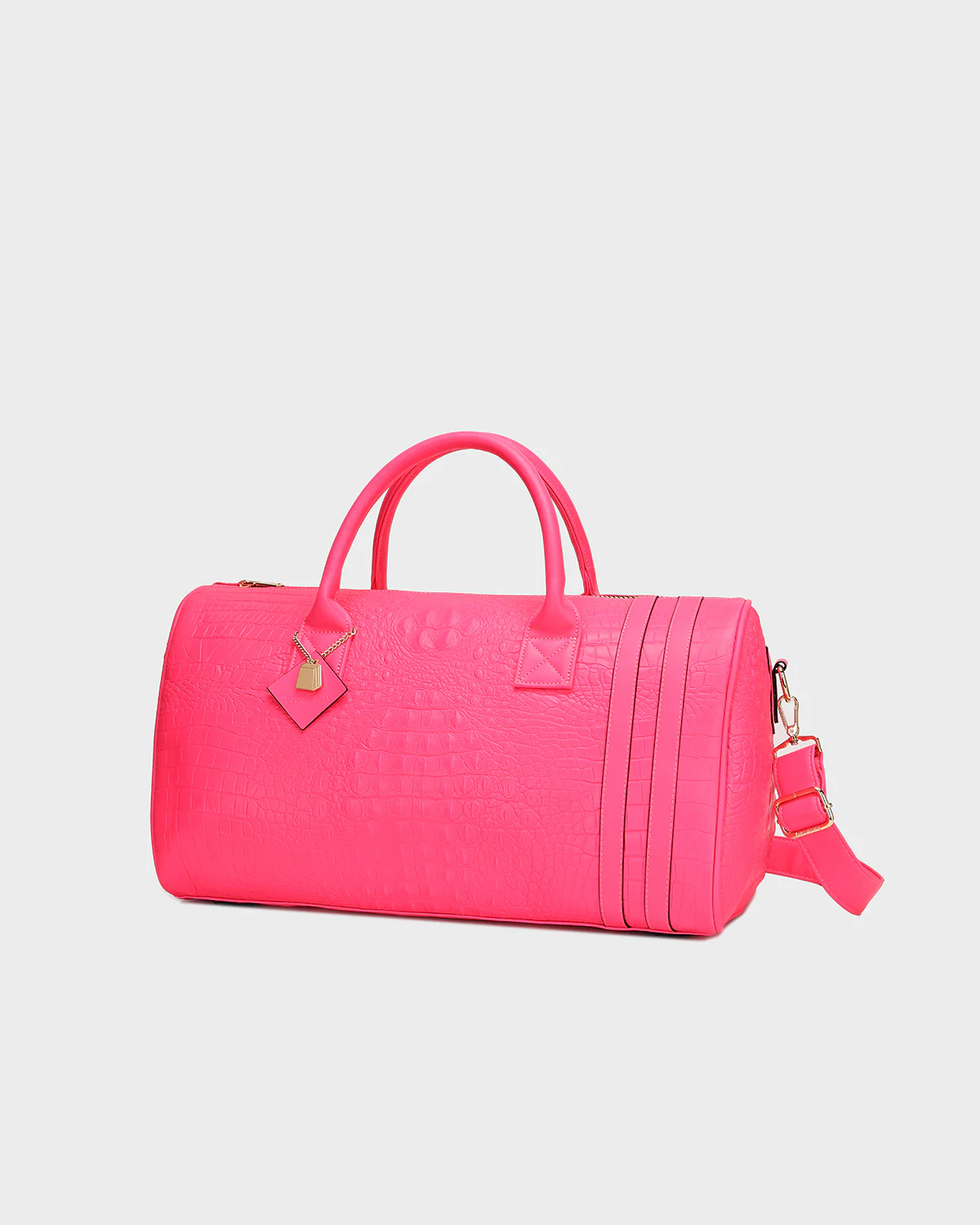 Statement Weekender Travel Set in Neon Pink - Image 9