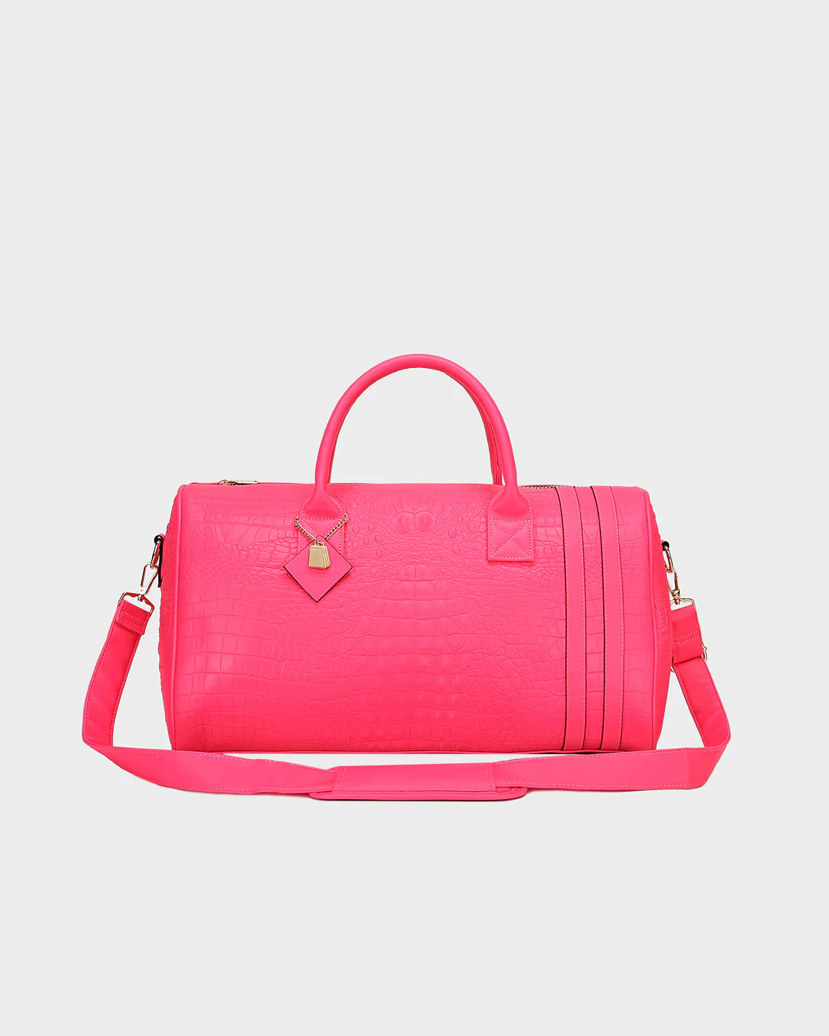 Statement Weekender Travel Set in Neon Pink - Image 3