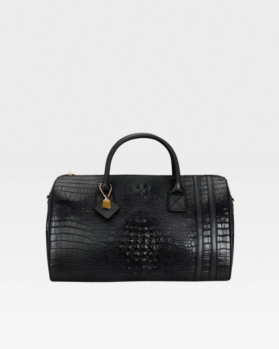 Statement Weekender Duffle Bag in Black - Image 8