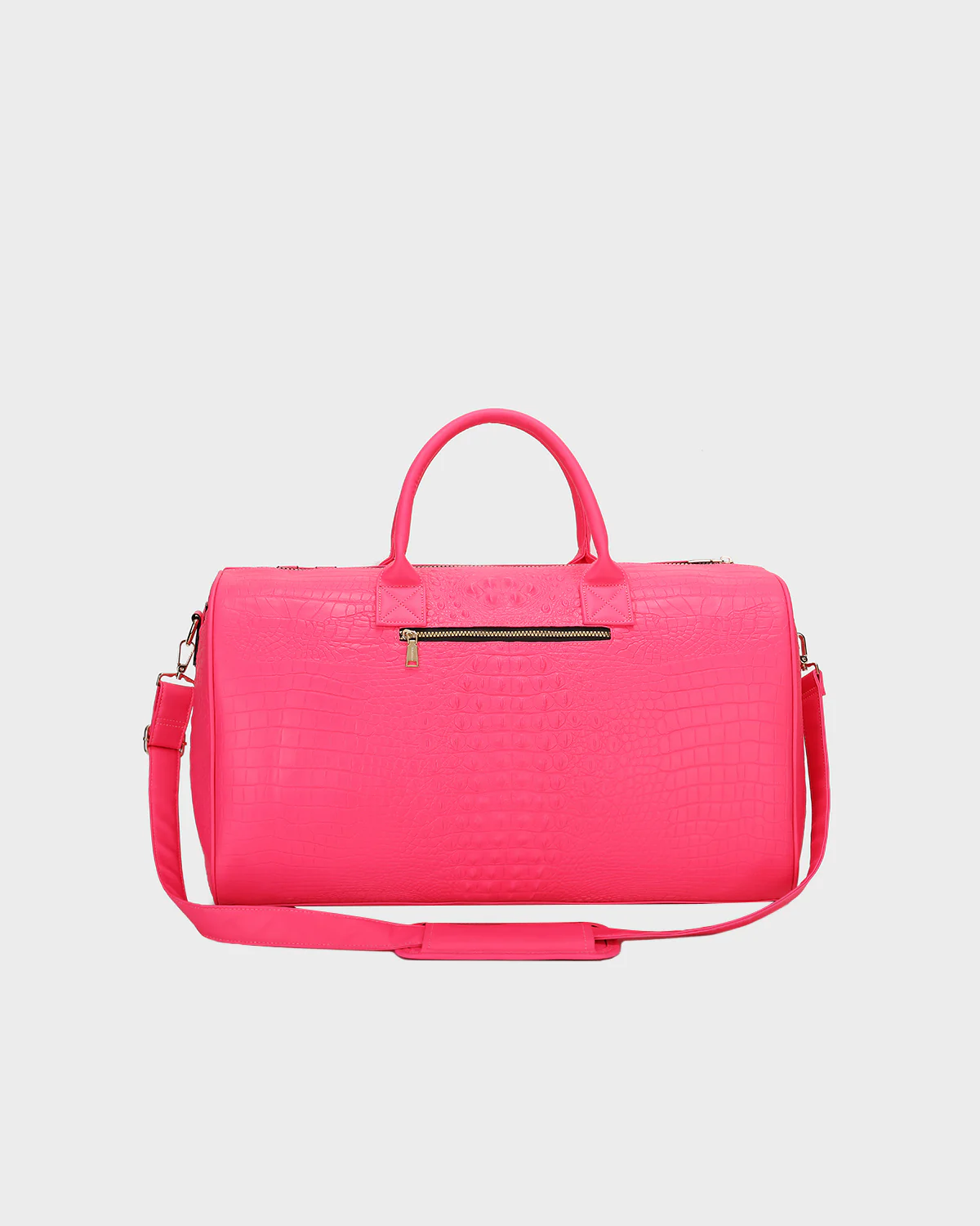Statement Weekender Duffle Bag in Neon Pink - Image 12