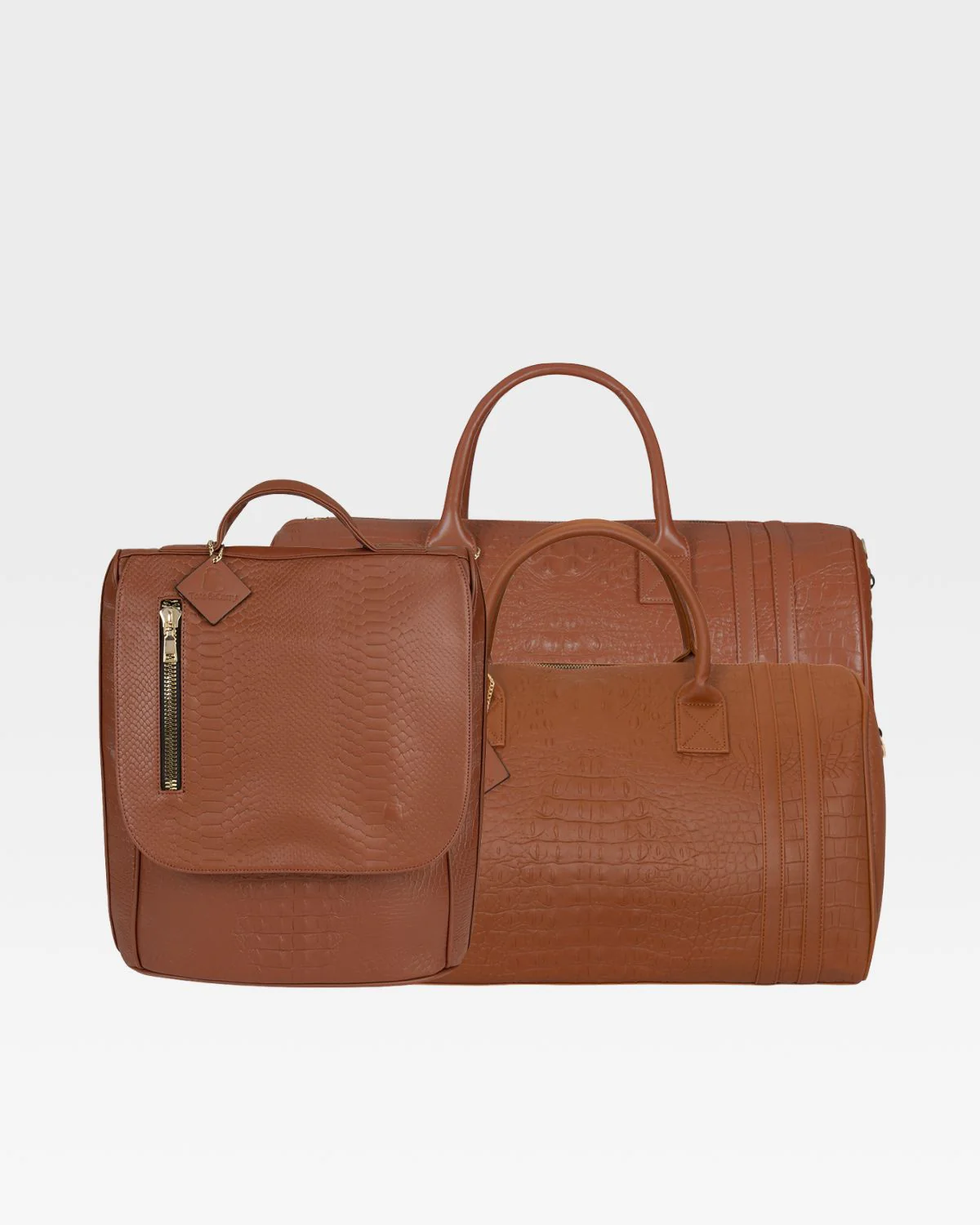Statement Weekender Travel Set in Caramel - Image 15