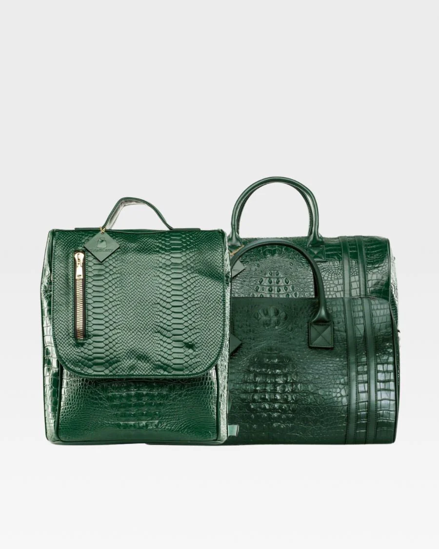 Statement Weekender Travel Set in Emerald Green - Image 18